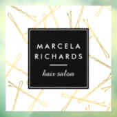 おしゃれなゴールドのヘアピン 窓デカール ヘアサロン 美容院 ウィンドウサイン (シート3)