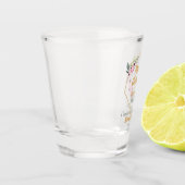 おしゃれなゴールドの桜のスイート16パーソナライズド ショットグラス (左)