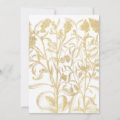 おしゃれなゴールドの花柄のブライズメイドのランチ会 招待状 (裏面)