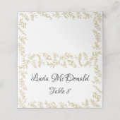 おしゃれなゴールドの葉のデザインのレセプションプレイスカード プレイスカード (外部開封)