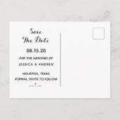 おしゃれなゴールドの装飾と結婚指輪のウェディング インビテーションポストカード (裏面)