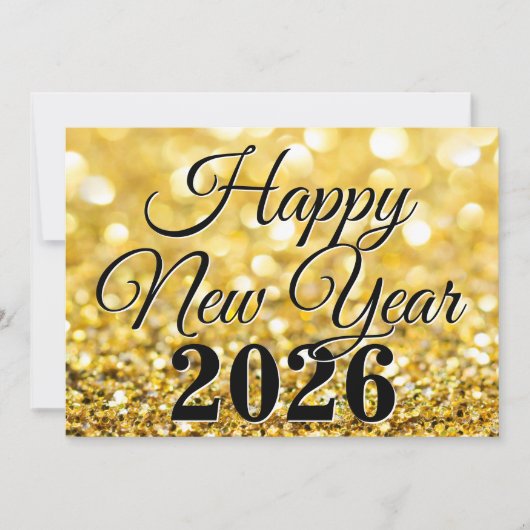 おしゃれなゴールドの2026年新年カスタム シーズンカード (正面)