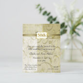 おしゃれなゴールドアニバーサリー招待状 招待状 (スタンド正面)