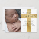 おしゃれなゴールドクロス | 洗礼写真招待状 招待状 (正面)