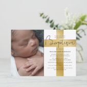 おしゃれなゴールドクロス | 洗礼写真招待状 招待状 (スタンド正面)