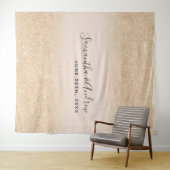 おしゃれなゴールドグリッターオンブレーフラッシュ結婚式背景 タペストリー (インサイチュ(横))