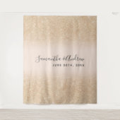 おしゃれなゴールドグリッターオンブレーフラッシュ結婚式背景 タペストリー (正面)