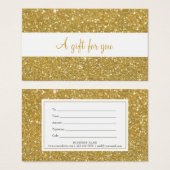 おしゃれなゴールドグリッターギフト証明書 (正面&裏面)
