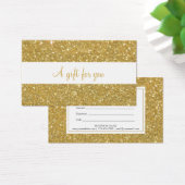 おしゃれなゴールドグリッターギフト証明書 (デスク)