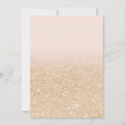 おしゃれなゴールドグリッター ピンク 延期 新しい計画 招待状 (裏面)