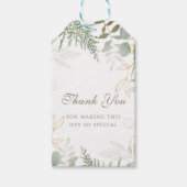 おしゃれなゴールドグリーン感謝の気持ちの贈り物 ギフトタグ (正面)