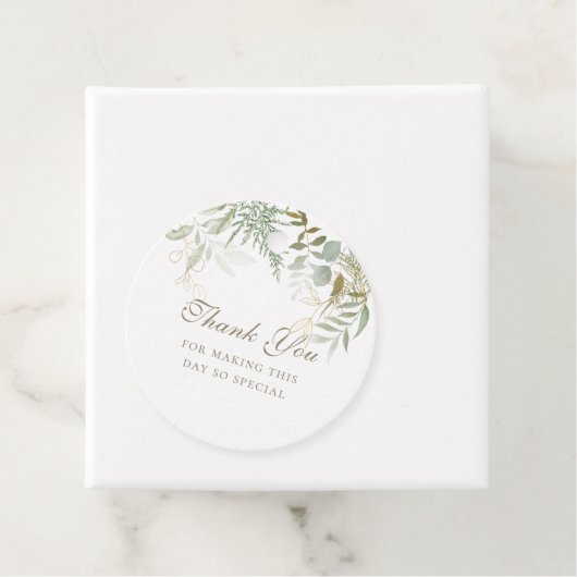 おしゃれなゴールドグリーン装飾 サンクスギフトタグ フェイバータグ (インサイチュ)