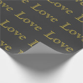 おしゃれなゴールドグレー クラシカルラブウェディング ラッピングペーパー (角)