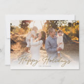 おしゃれなゴールドスクリプトのクリスマスカード シーズンカード (正面)