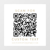おしゃれなゴールドタイポグラフィーのビジネス用QRコード ウィンドウサイン (シート)