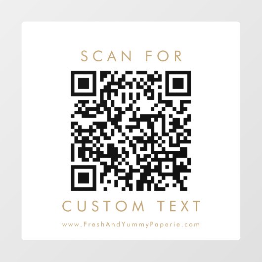 おしゃれなゴールドタイポグラフィーのビジネス用QRコード ウィンドウサイン (シート)