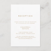 おしゃれなゴールドタイポグラフィー結婚式の披露宴 エンクロージャーカード (正面)