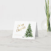 おしゃれなゴールドブラックツリーのクリスマスカード シーズンカード (裏面)