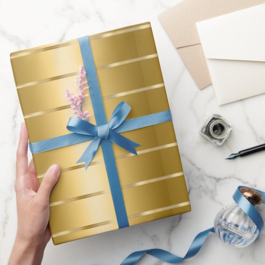 おしゃれなゴールドリボン ブライダルシャワー ラッピングペーパー (ギフト)