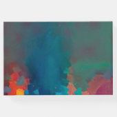 おしゃれなゴールド箔カラフルな女性のインパスト油彩画 ゲストブック (裏面)