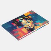 おしゃれなゴールド箔カラフルな女性のインパスト油彩画 ゲストブック (コーナー)