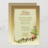 おしゃれなゴールド結婚記念日 - 50 招待状 (正面/裏面)