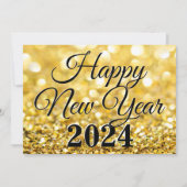 おしゃれなゴールド お正月2024 会社 シーズンカード (正面)