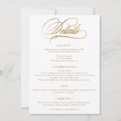 おしゃれなゴールド エレガントな一体型カリグラフィー結婚式 招待状 (裏面)