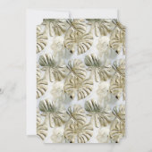 おしゃれなゴールド サージュグリーン トロピカル ブライダルシャワー 招待状 (裏面)