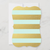 おしゃれなゴールド | ミントの結婚式テーブルナンバーカード 招待状 (裏面)