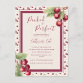 おしゃれなサクランボのブライダルシャワー ポストカード (正面)