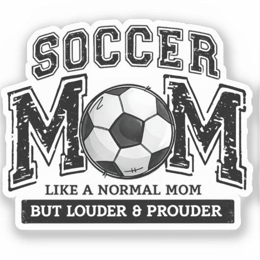 おしゃれなサッカーママになってチームを応援 シール (正面)
