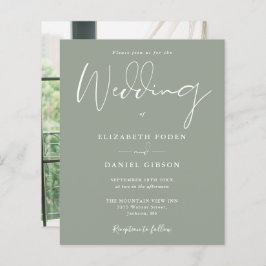 おしゃれなサボン グリーン フォト ウェディング インビテーション