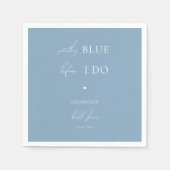 おしゃれなサムシングブルー ビフォーアイドゥー ブライダルシャワー スタンダードカクテルナプキン (正面)