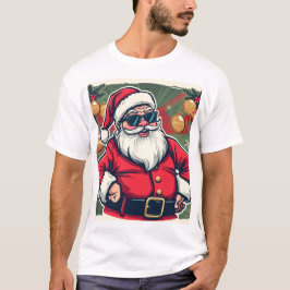 おしゃれなサングラスをかけたクールサンタクロース Tシャツ