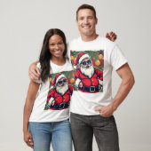 おしゃれなサングラスをかけたクールサンタクロース Tシャツ (ユニセックス)