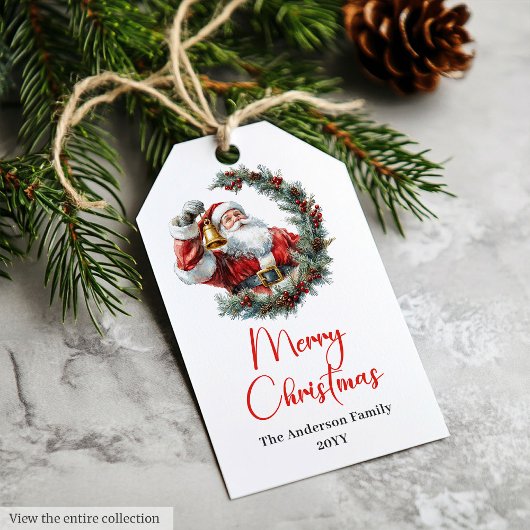おしゃれなサンタクロースのクリスマスギフトタグ ギフトタグ