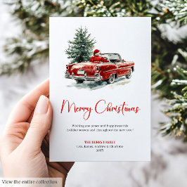 おしゃれなサンタクロースのビンテージ風クリスマス シーズンカード