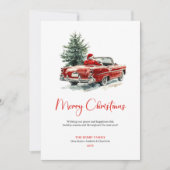 おしゃれなサンタクロースのビンテージ風クリスマス シーズンカード (正面)