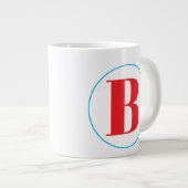 おしゃれなサークル付きイニシャル ジャンボコーヒーマグカップ (正面右)