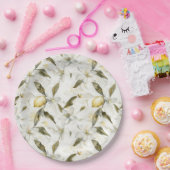 おしゃれなシチリアの夏のレモン花のウェディング ペーパープレート (パーティー)