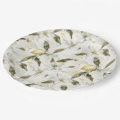 おしゃれなシチリアの夏のレモン花のウェディング ペーパープレート (アングル)