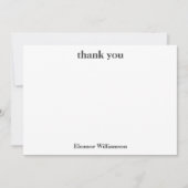 おしゃれなシックなブラック＆ホワイトのカスタム ブライダルシャワー サンキューカード (正面)