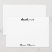 おしゃれなシックなブラック＆ホワイトのカスタム ブライダルシャワー サンキューカード (正面/裏面)