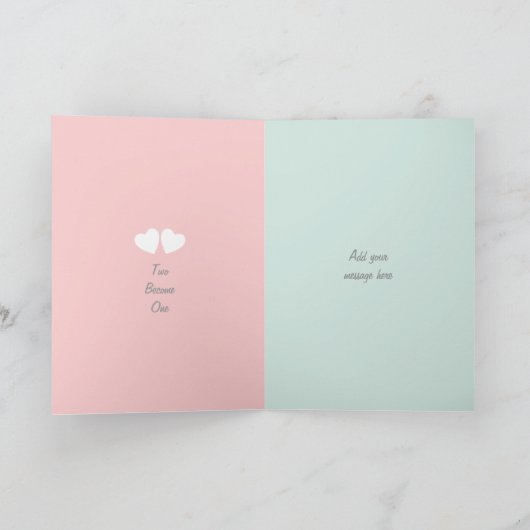 おしゃれなシャビーチックな結婚式のグリーティングカード カード (内部)