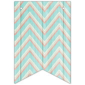 おしゃれなシャビー チックなローズと木製の花のモチーフ バンティングフラッグ (第2の旗)