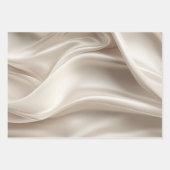 おしゃれなシャンパンゴールド ロマンチック 偽サテン 結婚式 ラッピングペーパーシート (正面3)