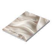 おしゃれなシャンパンゴールド ロマンティック 偽サテン 結婚式 ノートパッド (回転)