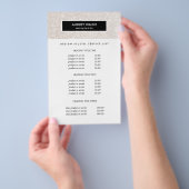 おしゃれなシャンパンピンクのサロン料金・サービス チラシ (ハンドル)