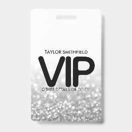 おしゃれなシルバーグリッターVIPラニヤードバッジカスタム バッジ